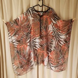 Catherines plus size tropical sheer poncho